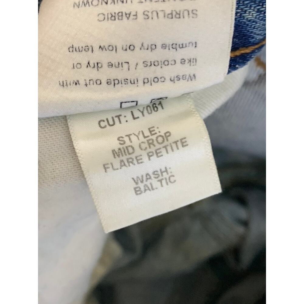 REFORMATION Women's Baltic Blue Mid-Rise Crop Flare Petite Frayed Jean SZ 25 - Picture 12 of 13